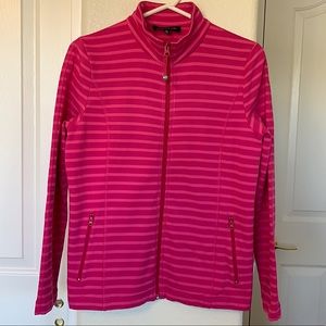 Jones New York Pink Striped Athletic Women's Jacket Size M